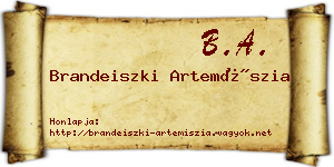 Brandeiszki Artemíszia névjegykártya