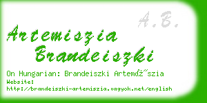 artemiszia brandeiszki business card